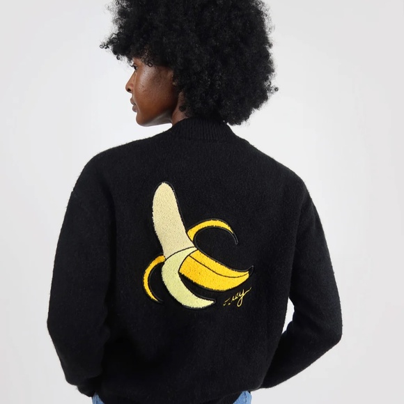 Lazy Oaf Peeling Fine Cardigan Banana Sweater S - Picture 6 of 6